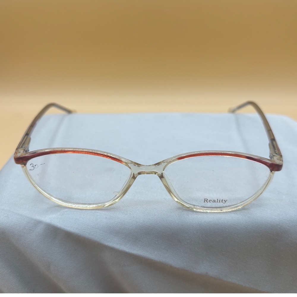 Reality Eyewear H3702 Frames Women 51-14-130 Clear Brown Excellent OfficeSiren